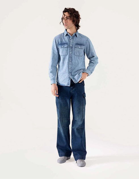 DENIM BUTTON DOWN SHIRT